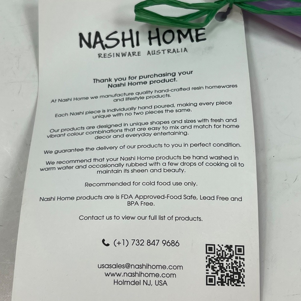 Nashi Home Resin Spoon Unisex OS Purple NEW Marbled Handcrafted Serveware 8.5 in - Picture 6 of 6